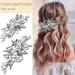 Silver Rhinestone Bridal Hair Clips Set - Wedding Hair Accessories for Women - Leaf Flower Pearl Barrettes - 2 Pack - Buy Online on GoSupps.com