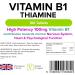 Lindens Vitamin B1 Thiamine Tablets - 100 Pack - for Heart Immune and Psychological Function & Energy Release - UK Manufacturer Letterbox Friendly - Buy Online on GoSupps.com