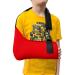 4DflexiSPORT Arm Sling Child (8-9yr red/red trim) Medical Grade Extra Deep Feel-safe Easy-fit Cooling Ultra-comfort Includes Smiley Sticker. Fits R or L arm.