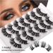 fdsmall False Eyelashes 8D Volume 15MM Wispy Long Fluffy Faux Mink Lashes Cat-Eye Natural Look False Eyelashes 7 Pairs (7 Pairs17) - Buy Online on GoSupps.com