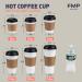 50 Pack 16 oz White Paper Coffee Cup with Black Dome Lid and Kraft Sleeve Combo - Buy Online on GoSupps.com