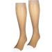 NuVein Sheer Compression Stockings - 15-20 mmHg Support Knee High Open Toe Fashionable Medium Denier Beige - Ideal for Comfort & Style (1 Pair - Buy Online on GoSupps.com