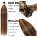 Elailite Bonding Extensions - 100% Human Hair Keratin U-Tip Hair Extensions 22 #4P27 Medium Brown/Honey Blonde - 50g (1g/strand) - Buy Online on GoSupps.com