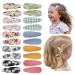 Lyxoto hair clips girl 20 pieces of hair clips women colorful hair clips metal hair clips girls slipproof clips fabric embroidery flowers 5cm long 10 colors with 2 pc (style 2)