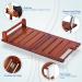 ETECHMART 2-Tier Bamboo Shower Bench 24 Inch Spa Stool with Storage Shelf - Brown - Buy Online on GoSupps.com
