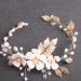 BERYUAN Women White Flowers Gold Leaves Pearls Rhinestone Wedding Hair Vine Princess Pearls Rhinestone Bride Hairpiece Gold Wedding Hair Accessory Gold Bridal Headpiece for Wedding for Women Girls - Buy Online on GoSupps.com