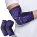 Elbow Brace Compression Sleeve(Pair)- Relief Pain from Arthritis  Bursitis  Tendonitis  Golfer and Tennis Elbow  Arm Support Sleeve for Playing All Sports and Fitness Activities  Fit Men and Women Large Purple