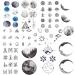 Konsait 78pcs/Lot Temporary Tattoos for Girls Women Adults  Waterproof Temporary Tattoo Fake Tattoos Body Art Sticker Hand Neck Wrist Cover Up Set  Cartoon Universe Star Moon Rocket Space Planets