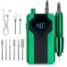 Delanie 40000 RPM Electric Nail Drill E File Rechargeable Portable with 8 Bits for Nail Polish Acrylic Gel Electric Nail File Professional Perfect Gift for Nail Lover-Emerald Green