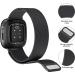 Tobfit Metal Bands for Fitbit Versa 3/Sense with 2 x TPU Screen Protectors - Black & Silver Large - Buy Online on GoSupps.com