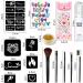 Temporary Glitter Tattoo Kit - 30 Colors, 6 Stencils, Body Glue, Brushes, Stickers, Rhinestones - Adults & Kids Halloween, Christmas, Birthday Party Makeup Gift - Buy Online on GoSupps.com