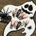 24PCS Halloween White Skull French False Nails - Long Square Fake Nails for Women Girls with Glue - Perfect for Halloween Party - Buy Online on GoSupps.com