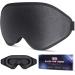 EasyVibe Sleep Mask Light Blocking 3D Eye Mask for Sleeping with Adjustable Buckle Soft Breathable Eye Shade Cover Pressure-Free for Side Sleeper Sleeping Mask for Travel Yoga Black