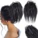 LNERATO Claw Clip Messy Bun Hairpiece Tousled Updo Hair Chignon for Women Synthetic Messy Bun Claw Clip Hair Scrunchies Extension for Daily Party Use(1B:Black) Natural Black