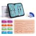 Alcedo Suture Practice Kit for Medical Students | Complete Kit (32 Pieces) Include Durable Large Suturing Pad with Pre-Cut Wounds Tools Kit and Suture Threads | Perfect for Practice Demonstration Large Pad