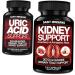 Saint Mingiano Kidney Support Cleanse Detox & Repair - Together with - Uric Acid Support Gallbladder, Urinary Tract & Kidney Support for Men and Women