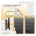 QUEWEL 480PCS eyelash clusters Individual DIY eyelash extensions set for trip with individual eyelashes Applicator long-lasting cluster eyelash glue Seal and adhesive remover (fluffy-d mix) 1 piece (1 Pack) TH-fluffy-D
