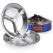 Stainless Steel Plate Set - 8.25 inch Ultra-Portable Dinnerware Set of 3 Round BPA Free, Sectioned Plates with Mesh Travel Bag for Outdoor Camping | Hiking | Picnic | BBQ | Beach