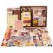 Yoption 346pcs Vintage Scrapbooking Supplies Kit, Aesthetic Scrapbook Kit for Bullet Journal Supplies with Scrapbooking Stickers, Stationery, A6 Grid Notebook, DIY Craft Gift for Teen Girl Kid Women