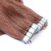 Buy #33 Red-Brown Tape-In Hair Extensions | 100% Remy Real Hair | 50cm | 10 Bricks | Easy Application | Novon Hair Extensions - Buy Online on GoSupps.com