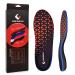 Arch Support Inserts | Shoe Insoles for Plantar Fasciitis Relief | Orthotic Overpronation Support | Insoles for Standing All Day | Heel & Foot Pain Relief for Women and Men Men 6-6.5 / Women 8-8.5 Black & Red