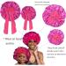 Satin Mommy and Me Bonnet Set for Natural Curly Hair - Hot Pink | Women Kids Toddler Infant Matching Sleep Hat with Tie Band - Mommy 14 Inch, Baby 11 Inch - Buy Online on GoSupps.com