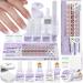 SAVILAND French Gel X Nail Kit: Long-lasting Extra Short Square Press On Nails DUO Thick & Perfect Nude French Gel X Tips Chip-Free Sturdy-Fit Solid Nail Glue Gel U V/LED Lamp Nail Supplies
