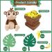Monkey Cake Toppers with Banana Green Leaves Cake Decorations for Jungle Safari Animal Themed Birthday Baby Shower Party Supplies Monkey B - Buy Online on GoSupps.com