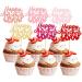 Gyufise 24Pcs Happy Mother's Day Cupcake Toppers Glitter Love Mother Best Mom Theme Cupcake Picks Happy Mother's Day Theme Party Cake Decorations Supplies Multicolor Mother Multicolor