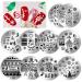 Howaf Christmas stamp template for nails 10 pieces Christmas nail art nail stamping plate nail stencils for women girls christmas decoration