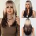Testar ombre blonde black wigs for women long straight layered blond wig with pony heat -resistant hair women wigs for party cosplay clothing