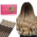 If alife extensions real hair 20Pcs 50g 55cm 22 inch balayage chocolate brown up to dirty blonde remy invisible tape extensions silky straight real hair extensions skin weft tape in 55cm #4/18 Balayage chocolate brown up to dirty blonde