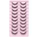 wiwoseo False Eyelashes Wet Lashes Spiky Manga Volume Eyelashes Natural Wispy Fluffy Lashes Natural Volume Faux Mink Lashes Cosplay Styles 16MM Fake Eyelashes 10 Pairs Pack