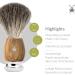 M HLE Vivo Shaving Brush - Pure Badger Hair Olive Wood Handle & Chrome Accents | Premium Shaving Brush for a Luxurious Shave - Buy Online on GoSupps.com