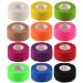 12 Pieces Self Adhesive Bandage Wrap Tape Stretch Self Adherent Cohesive Toe Tape for Sports, Wrist, Ankle, 5 Yards Each (12 Colors, 1 Inch)