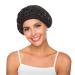Women s Elastic Wide Band Sleep Night Cap Head Cover Bonnet Hat for For Curly Springy Hair (Black)