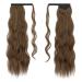 Fine Braid Ponytail Hair Extensions - Long Wavy Curly Clip-In Synthetic Hair in Chestnut Brown & Caramel - 60 cm - Buy Online on GoSupps.com