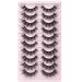 Zenotti E Fluffy False Eyelashes 18mm - 10 Pairs | Faux Mink D Curl Cat Eye Lashes - Buy Online on GoSupps.com