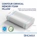 SINOMAX Golden Diamond Contour Memory Foam Neck Pillow - Firm Support for Back & Cervical Relief - 26 x 14 x 4-5 inches (Queen) - Buy Online on GoSupps.com