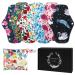 Reusable Menstrual Pads, Bamboo Cloth Pads for Heavy Flow with Wet Bag, Large Sanitary Pads Set with Wings for Women, Washable Overnight Cloth Panty Liners Period Pads (7 in 1, 25.4cm 4 Layers) Colorful-a