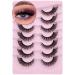 Russian Strip Lashes Cat Eye Lashes Extension Fox Eye Faux Mink Lash Natural Look 20MM Eyelashes Fluffy D Curly Volume Wispy Pack 7 Pairs Fake Eyelash by Winifred X3-fox eye natural