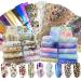 100 Sheets Nail Foil Transfer Sticker Kit, Bagvhandbagro Nail Art Decals Nail Foil Tips Starry Sky Laser Flower Leopard Print Transfer Foils Stickers DIY Nail Art Decorations Nail Supplies Nail Design