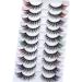 Boahankuke Colored Wispy Cat-Eye Fox-Eye Festival Lashes - Red Green Fluffy Glitter 3D Faux Mink Extensions - Buy Online on GoSupps.com