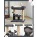 HOOPET Cat Tree Tower with Cozy Perch, Scratching Post, Self Groomer, and Dangling Ball - Smoky Gray - Buy Online on GoSupps.com
