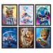LWZAYS Cross Stitch Kits - Disney Counted Cross Stitch Kits 6 Pack Stamped Cross-Stitch Needlepoint Counted Kits Beginners Embroidery Kit Arts and Crafts for Home Decor(11CT Cartoon)