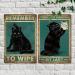 Vintage Funny Black Cat Signs, Duplex Printed Retro Bathroom Signs Home Wall Decor, Cat Poster for Restroom, Washroom, Toilet, Ideal Gift for Cat Lovers 8x12 Inches, 2PCS