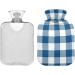 Durable 1L Heat Bottle for Pain Relief | Classic Blue Checked Design | Ideal for Neck Shoulder & Cramps Therapy - Buy Online on GoSupps.com