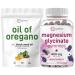 Micro Ingredients Magnesium Glycinate Gummies & Oil of Oregano Softgels | Bundle | Natural Grape Blueberry Flavor | Potent Elemental + Chelated Form | 4X Strength Carvacrol & Thymoquinone