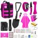 Pink Survival Kit for Women, Camping and Hiking Essentials with First aid kit, Survival Emergency Gear and Equipment with Molle Pouch, Women's Self Defense Bug Out Bag