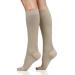 VIM & VIGR Moisture-Wick Nylon 15-20 mmHg Graduated Compression Socks for Men and Women (Cashew S/M)